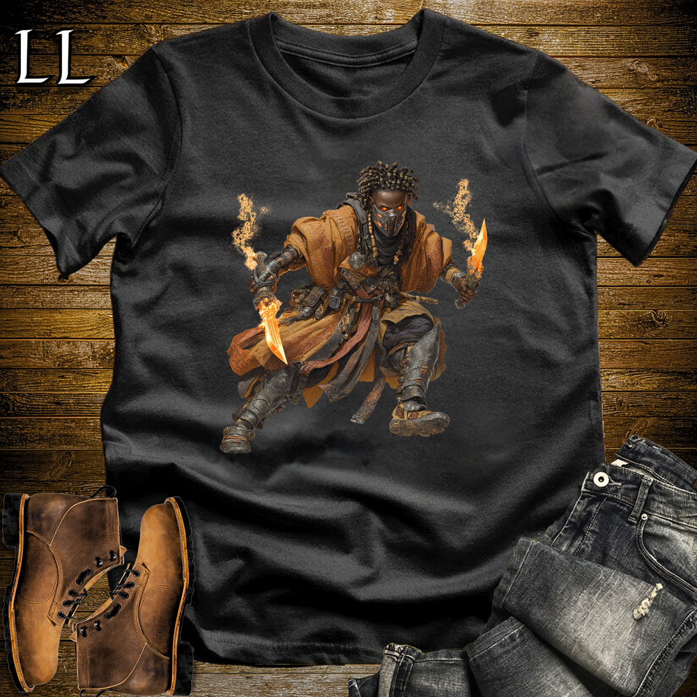 African Flame Dagger Assassin Softstyle Tee - Black