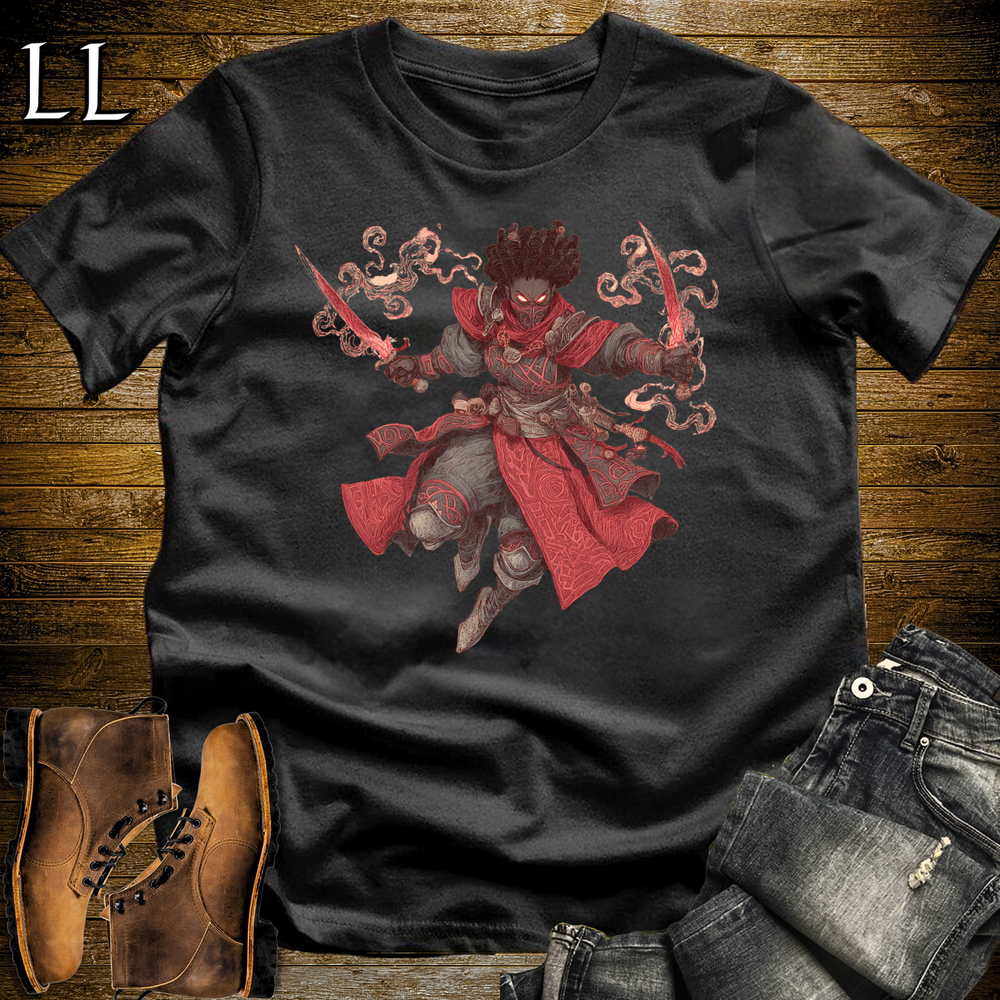 African Flame Assassin Softstyle Tee Black | African Warrior Tee