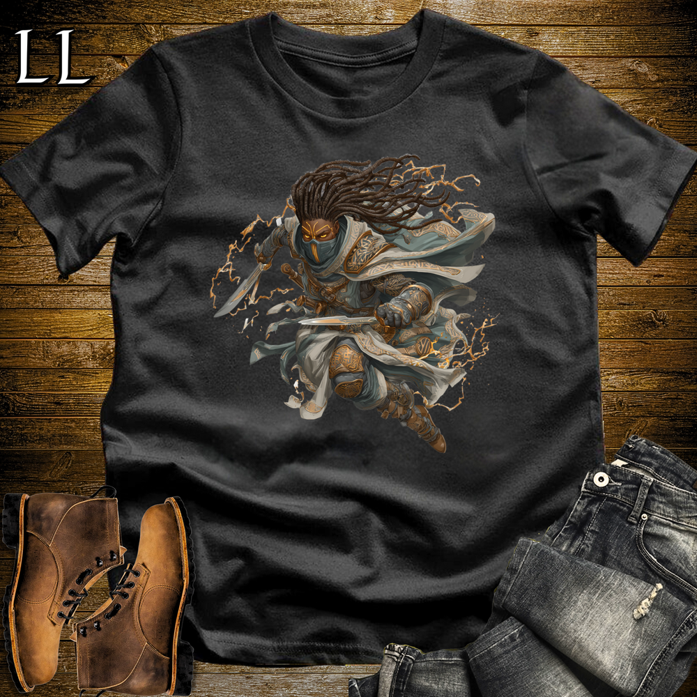 African Ancient Ways Assassin Softstyle Tee Black | African Warrior Tee
