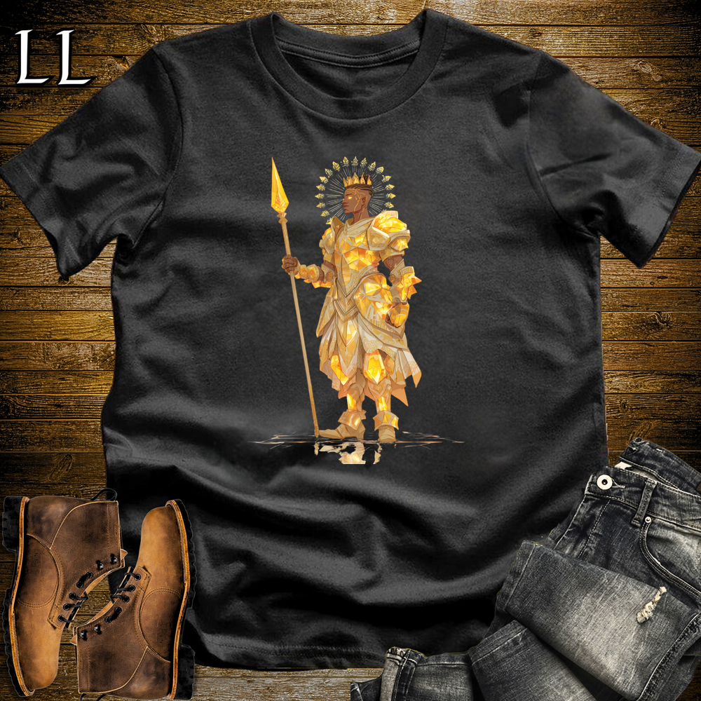 African Sun Spear King Softstyle Tee Black | African Royalty Graphic Tee