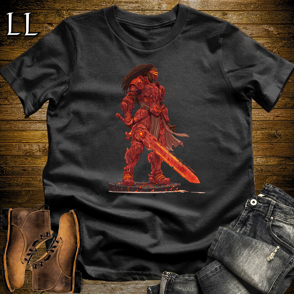 African Lava Sword Warrior Softstyle Tee Black | African Warrior Tee