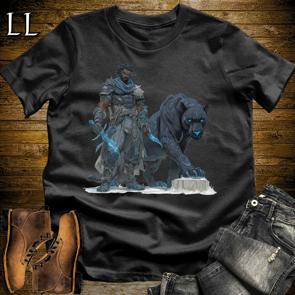 African Runic Black Panther Assassin Softstyle Tee Black | African Warrior Tee
