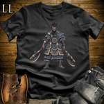 African Blue Dual Axe Warrior Softstyle Tee Black | African Heritage Tee