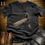 African Ancient God Sword Warrior Softstyle Tee Black | African Warrior Graphic
