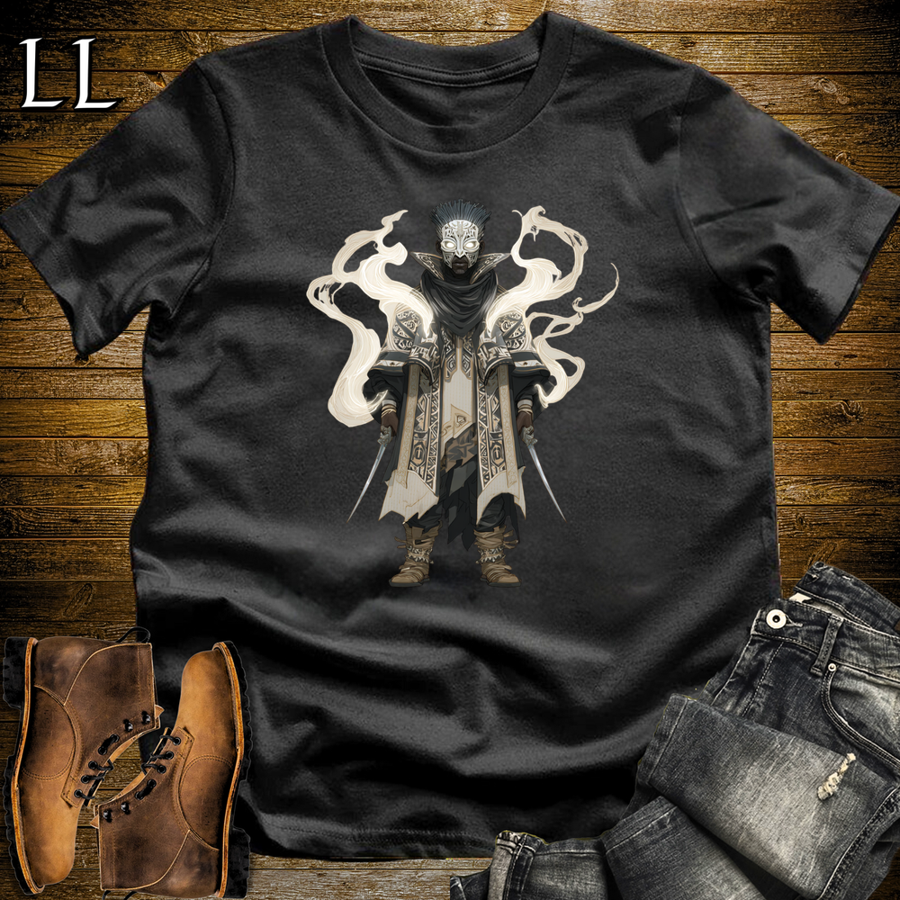 African Spirit Mask Assassin Softstyle Tee Black | African Warrior Tee