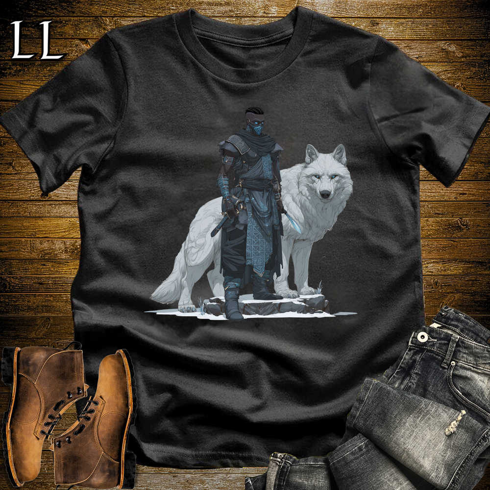 African White Wolf Assassin Softstyle Tee - Black