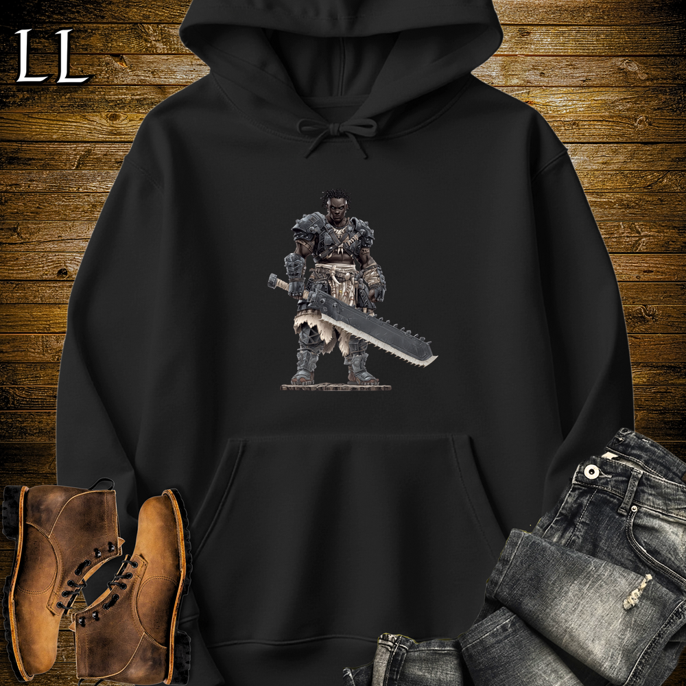 Afrian Gladiator Barbarian Hooded Sweatshirt - Black