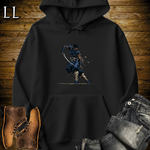 African Blue Mask Assassin Hooded Sweatshirt Black | African Warrior Hoodie