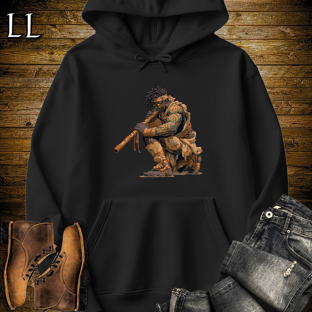 African Blow Dart Warrior Hooded Sweatshirt - Black