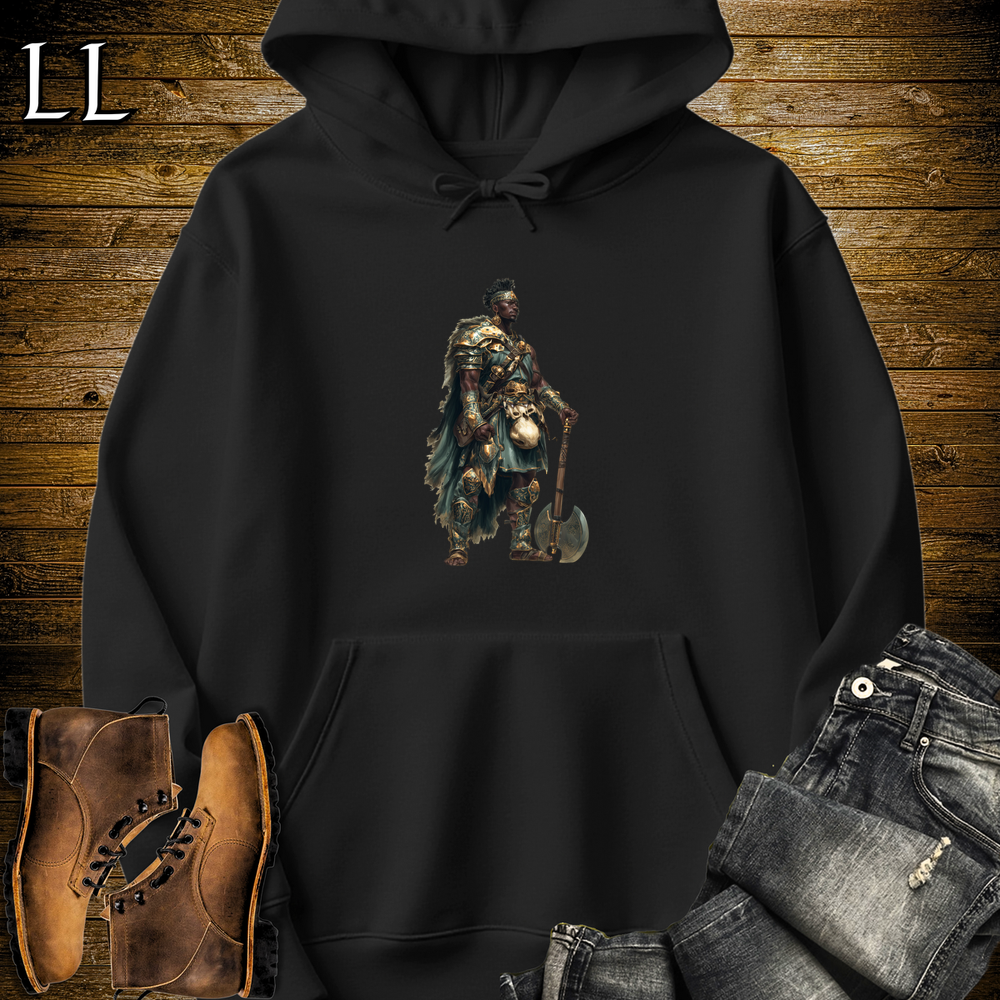 African Axe Warrior King Hooded Sweatshirt - Black