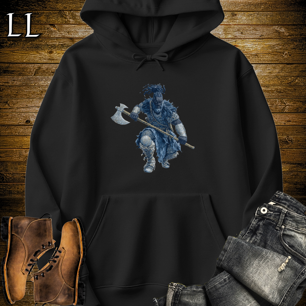 African Blue Viking King Hooded Sweatshirt - Black