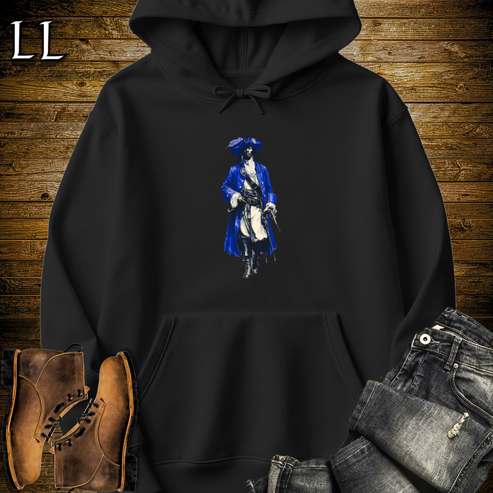 African Blue Pirate King Hooded Sweatshirt - Black