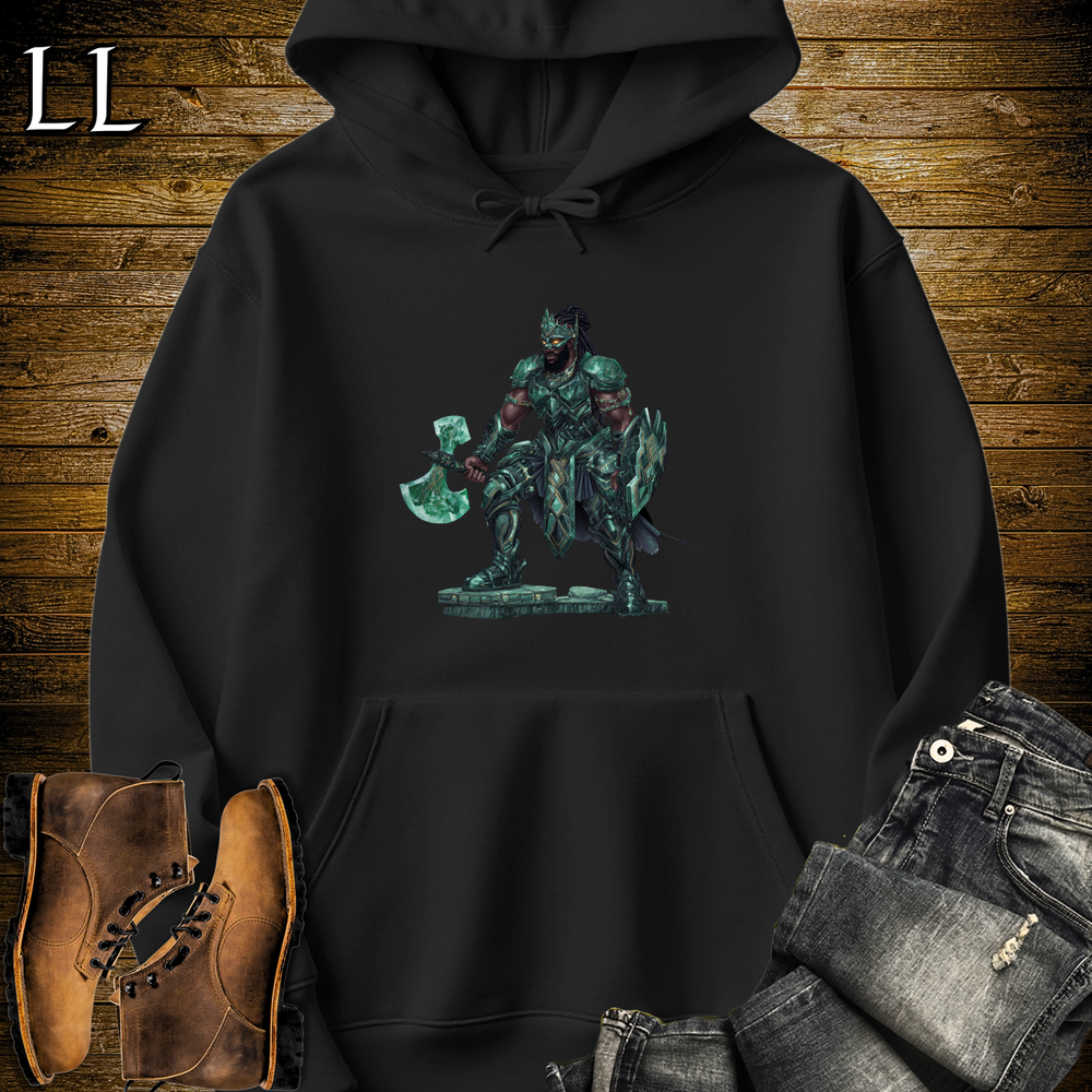 African Emerald Warrior Hooded Sweatshirt - Black
