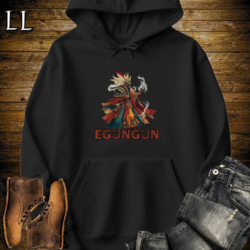 African Egungun Spirits Hooded Sweatshirt - Black