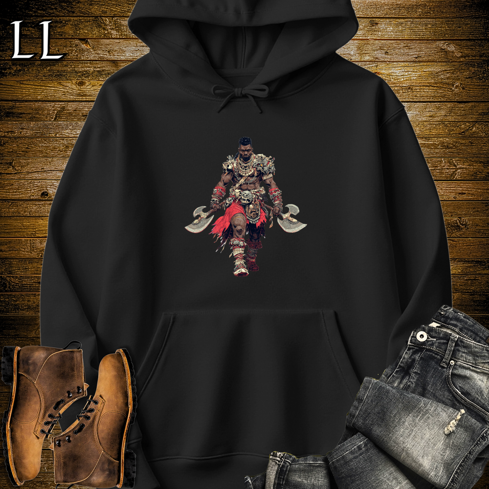 African Dual Axe King Hooded Sweatshirt - Black