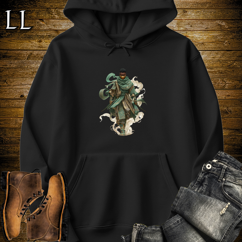 African Desert Wind Assassin Hooded Sweatshirt Black | African Warrior Hoodie