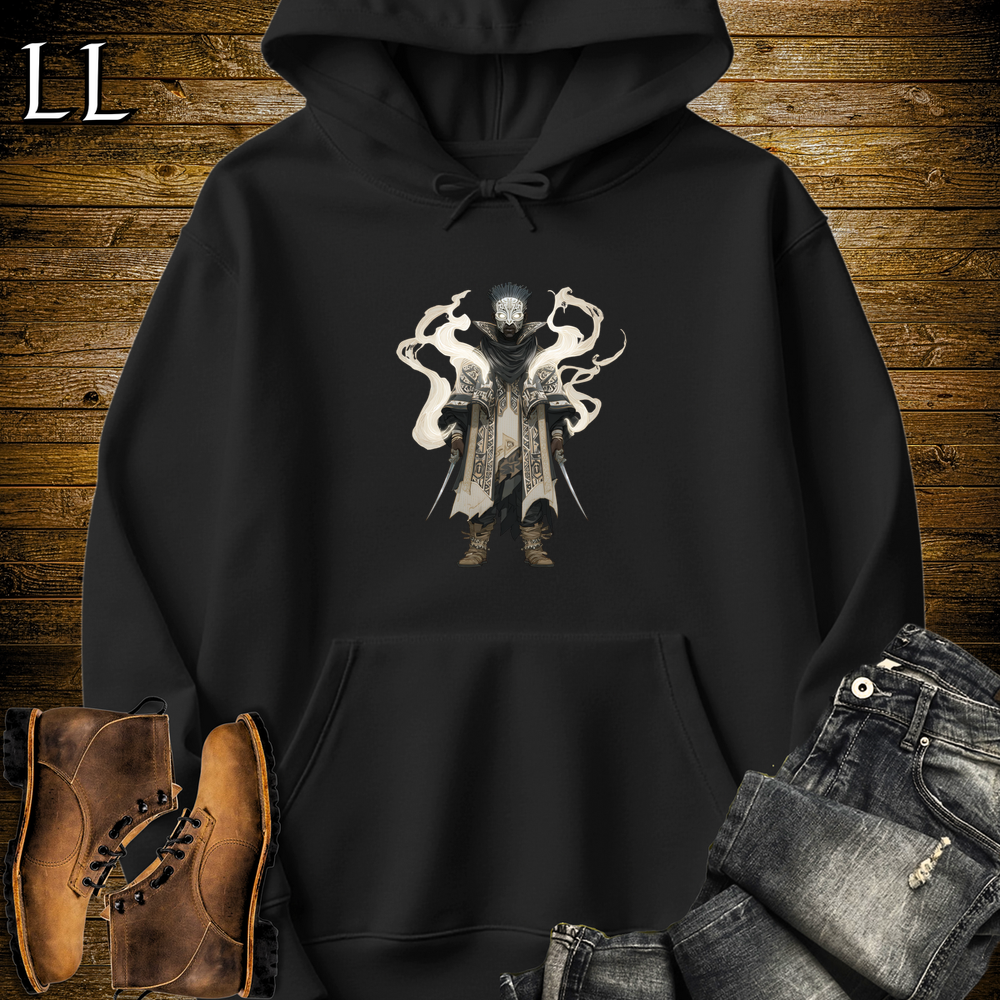 African Spirit Mask Assassin Hooded Sweatshirt Black | African Warrior Hoodie