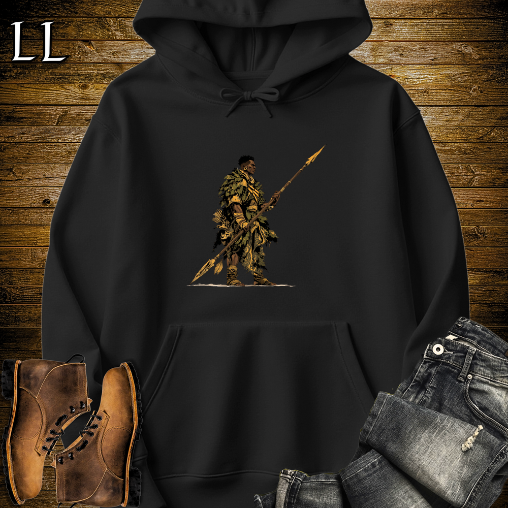 African Spear Hunter Hooded Sweatshirt - Black
