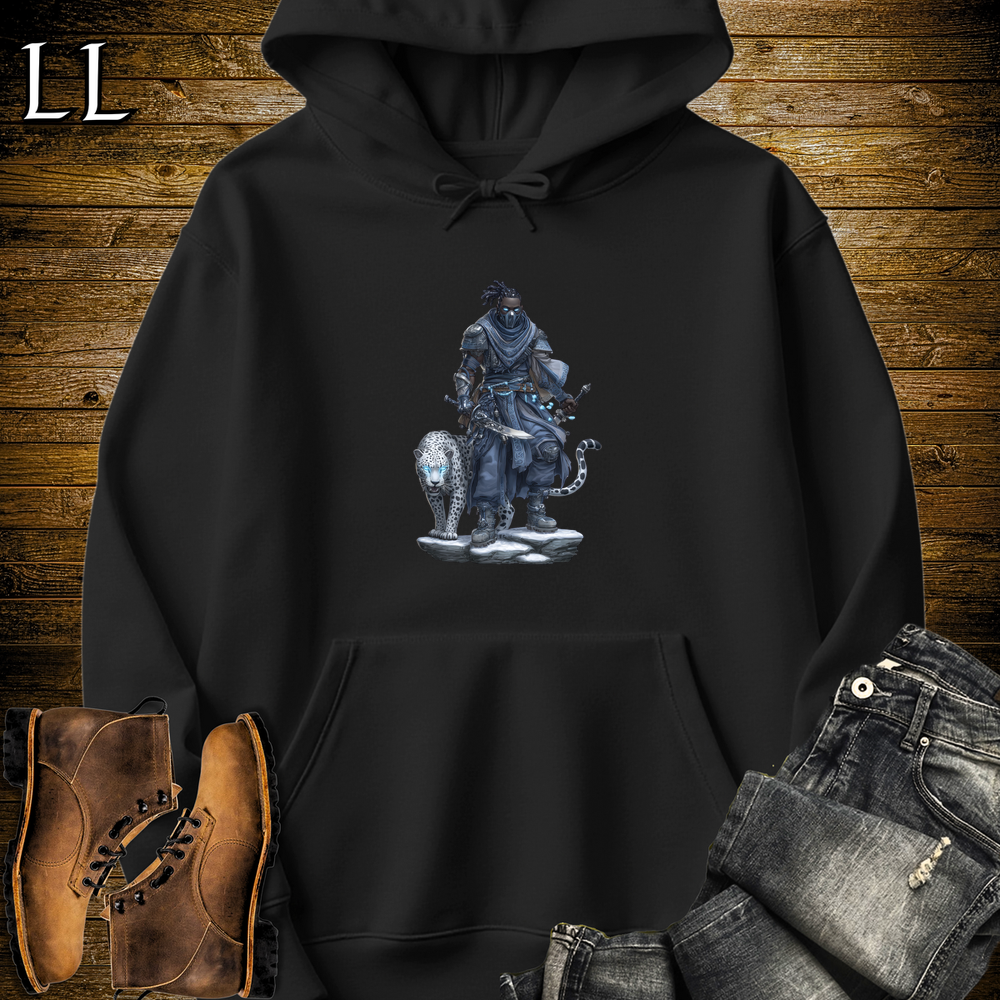 African Snow Leopard Assassin Hooded Sweatshirt - Black