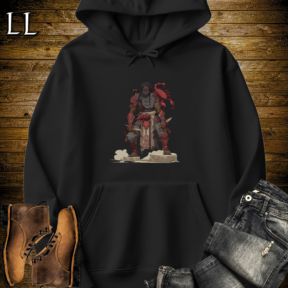 African Scorpion Assassin Hooded Sweatshirt - Black