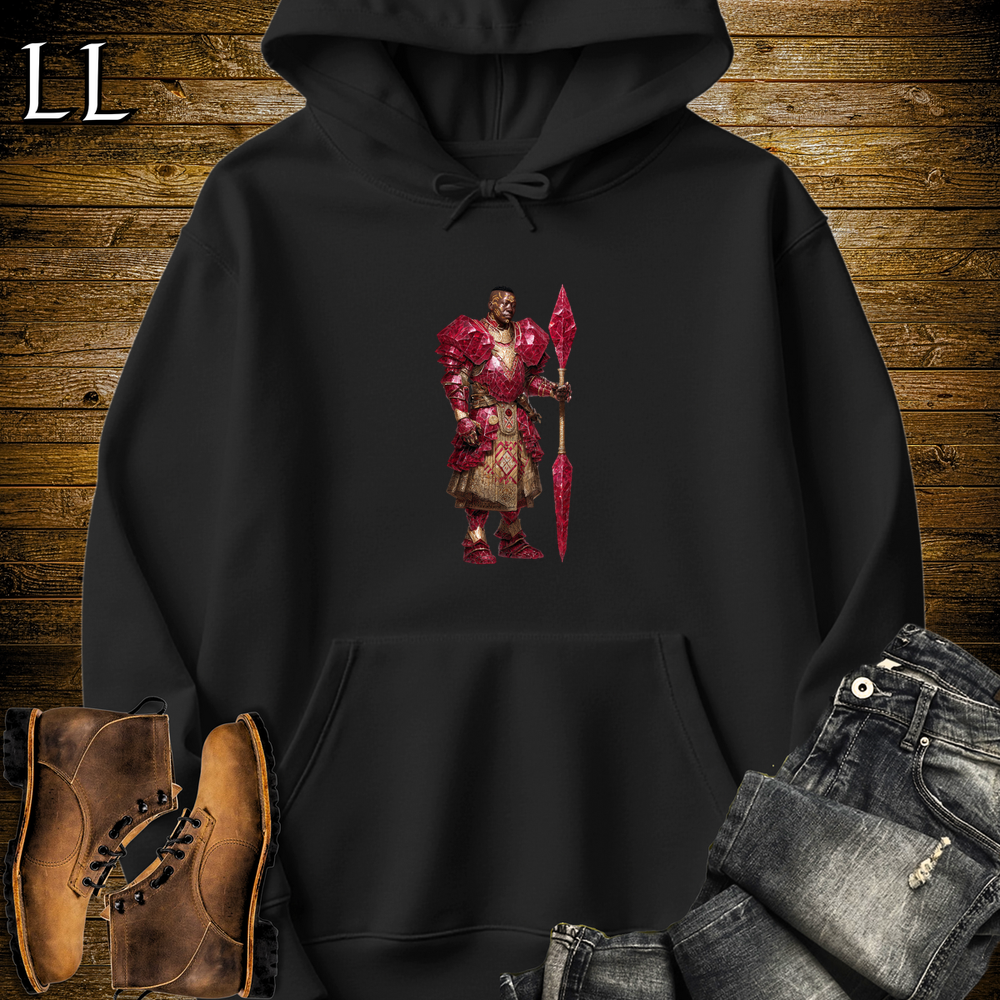 African Ruby Spear Warrior Hooded Sweatshirt - Black