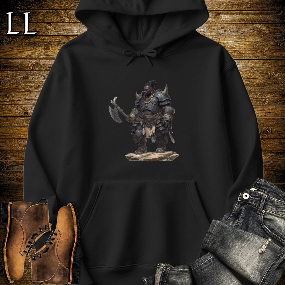 African Rhino Barbarian Hooded Sweatshirt - Black