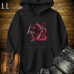 African Red Snake Assassin Hooded Sweatshirt Black | African Warrior Hoodie
