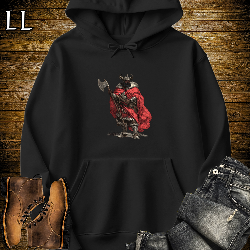 African Viking King Hooded Sweatshirt - Black