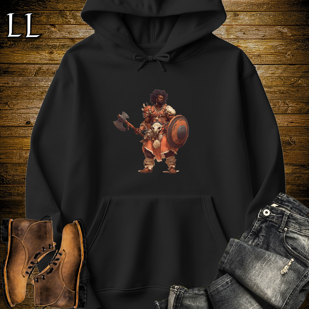 African Tribal Viking King Hooded Sweatshirt Black | Viking Warrior