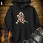African Tribal Sword King Hooded Sweatshirt Black | Sword Master