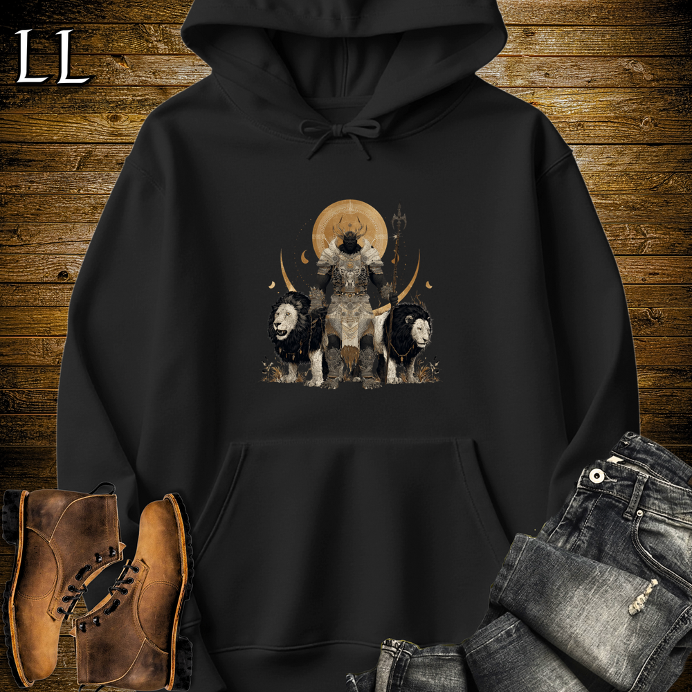 African White Lion King Hooded Sweatshirt Black | Apex Predator
