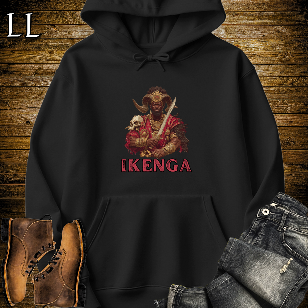 Ikenga African God Hooded Sweatshirt Black | African God Spiritual Hoodie