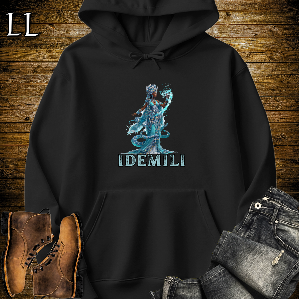Idemili African Goddess Hooded Sweatshirt Black | Water Goddess Power Hoodie
