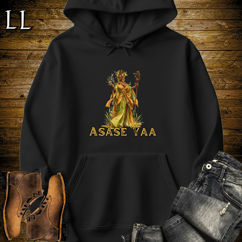 Asase Yaa African Goddess Hooded Sweatshirt - Black