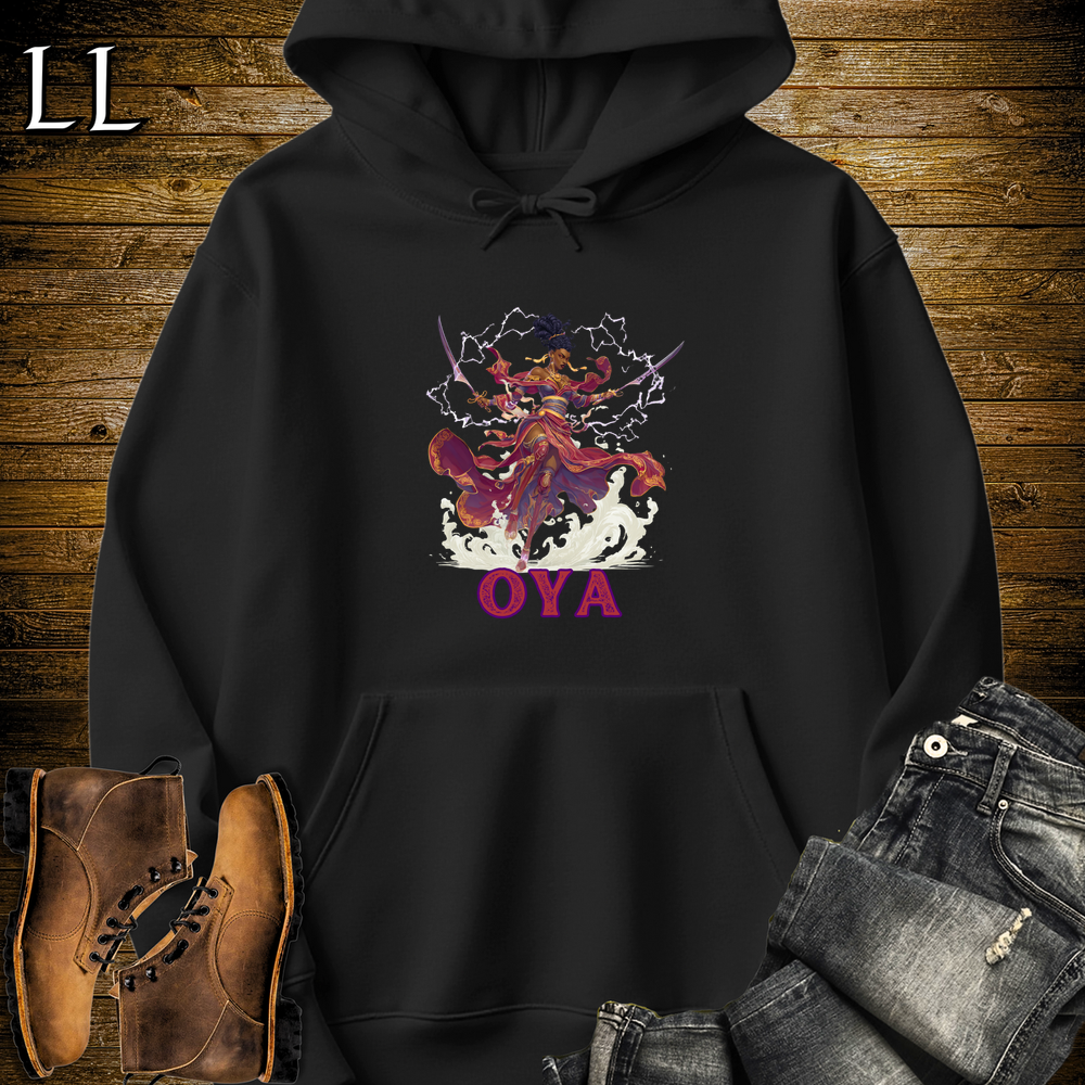 Oya African Goddess Hooded Sweatshirt - Black