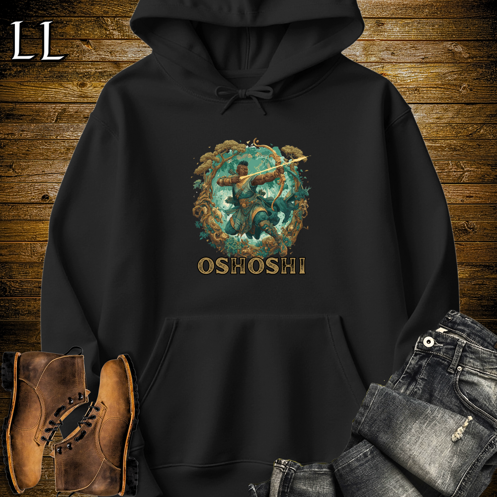 Oshoshi African God Hooded Sweatshirt Black | African Orisha God Sweatshirt
