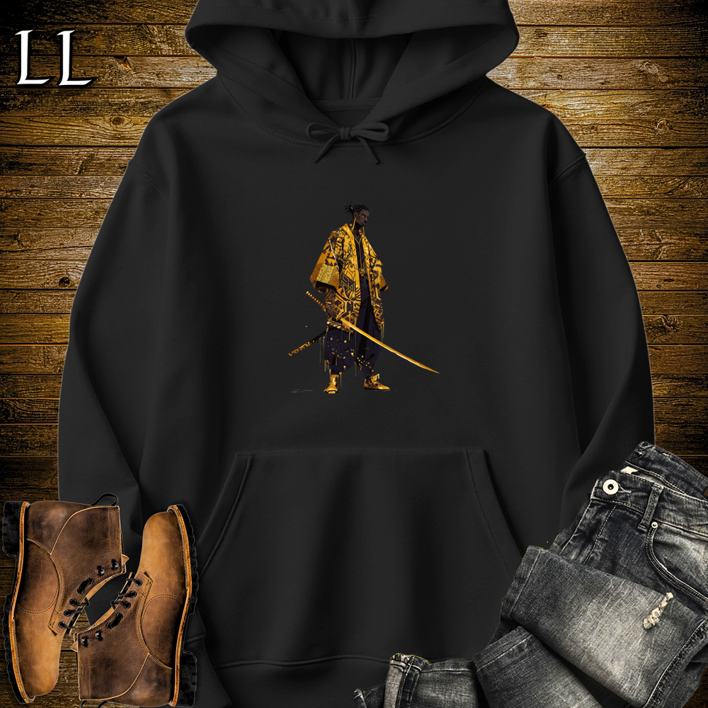 African Gold Street Samurai Black | African Warrior Hoodie