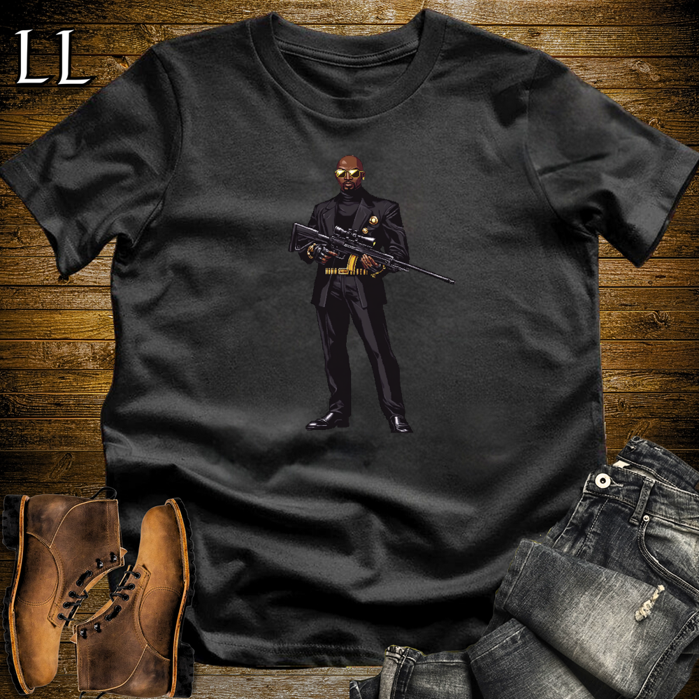 African 16 Bit Hitman Sniper Black | African Warrior Tee