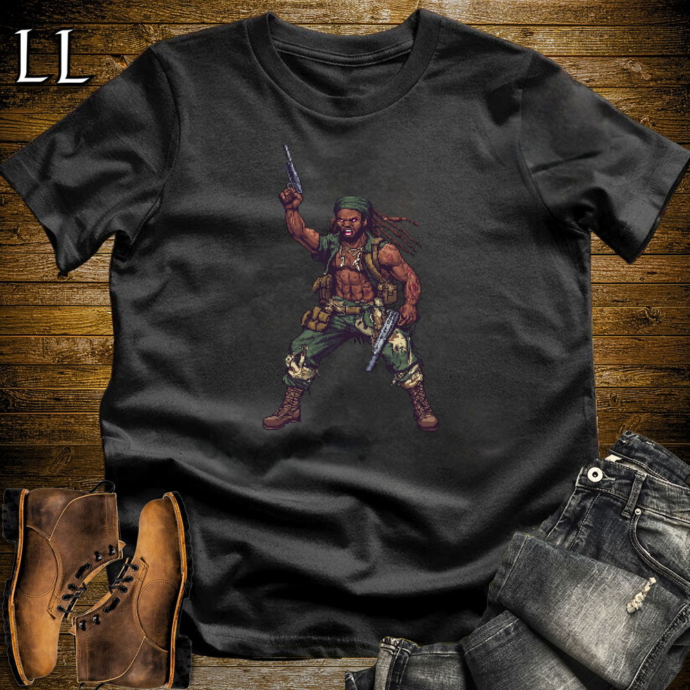 African 16 Bit Guerilla Soldier Black | African Tee