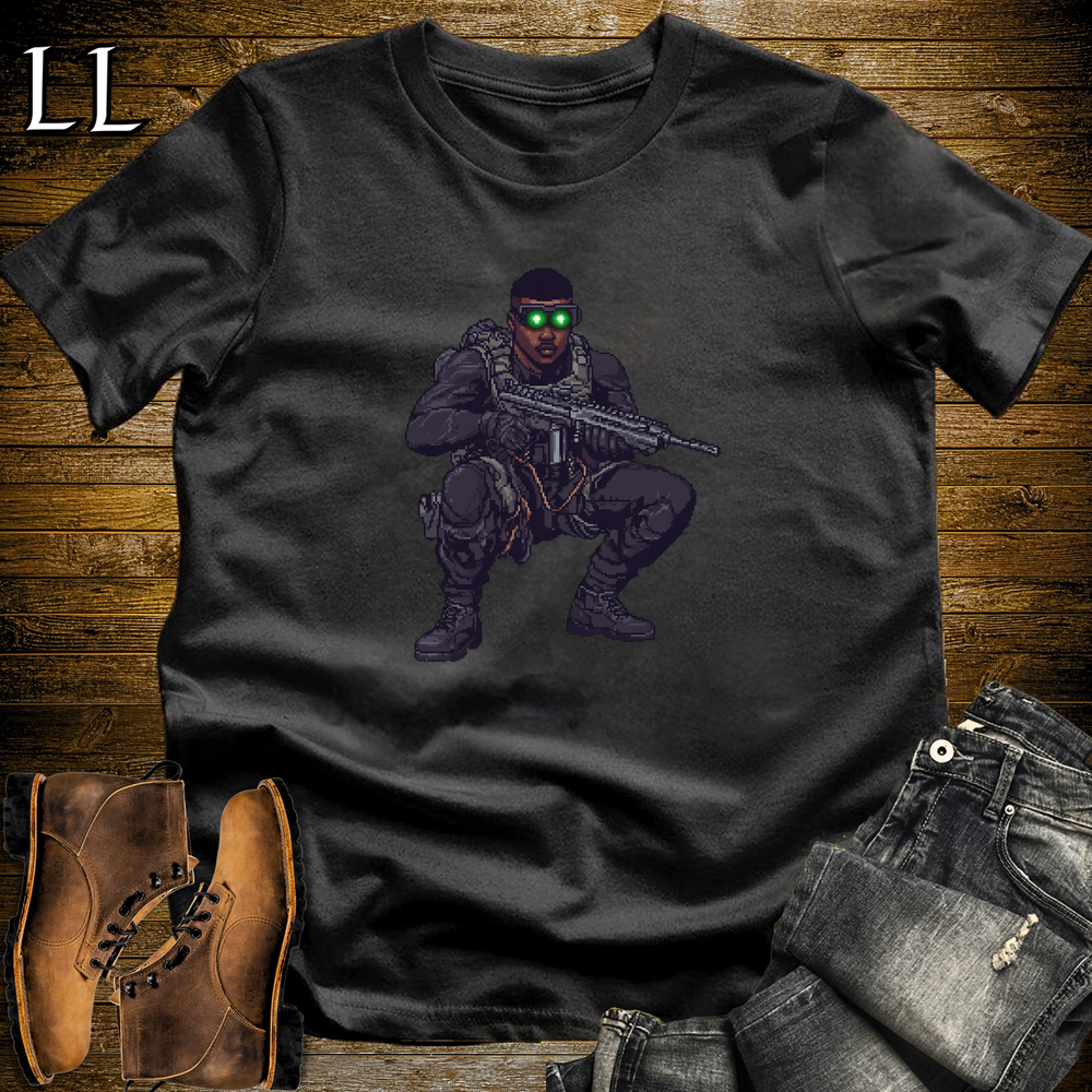 African 16 Bit Black Ops Soldier Black | 16 Bit African Tee