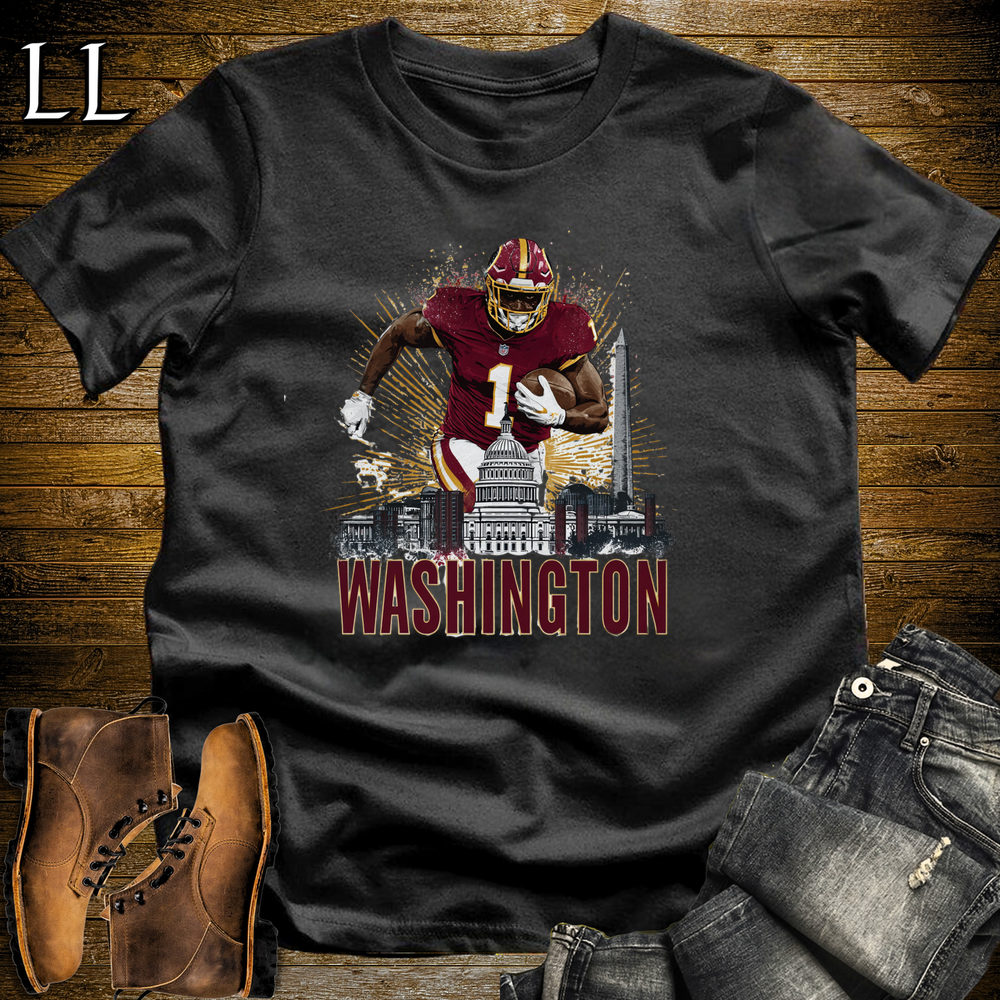 Washington Football Number 1 T Shirt - Black