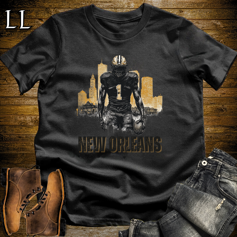 Saints Football Shirt Black | New Orleans Fan Tee