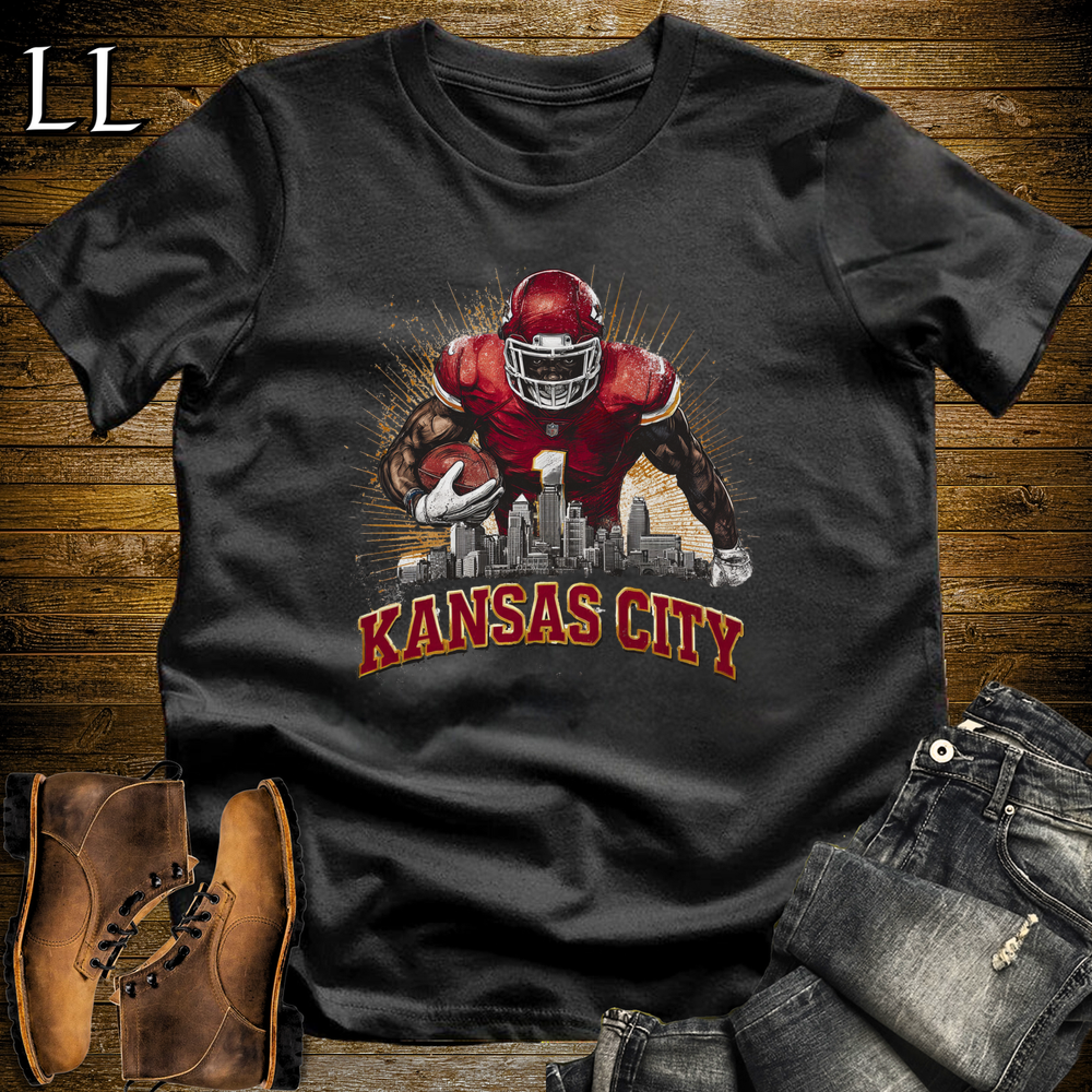 Kansas City Football Number 1 T Shirt - Black