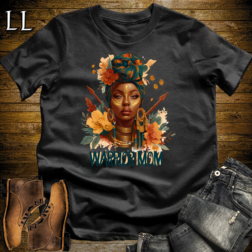 African Warrior Mom Softstyle T Shirt - Black