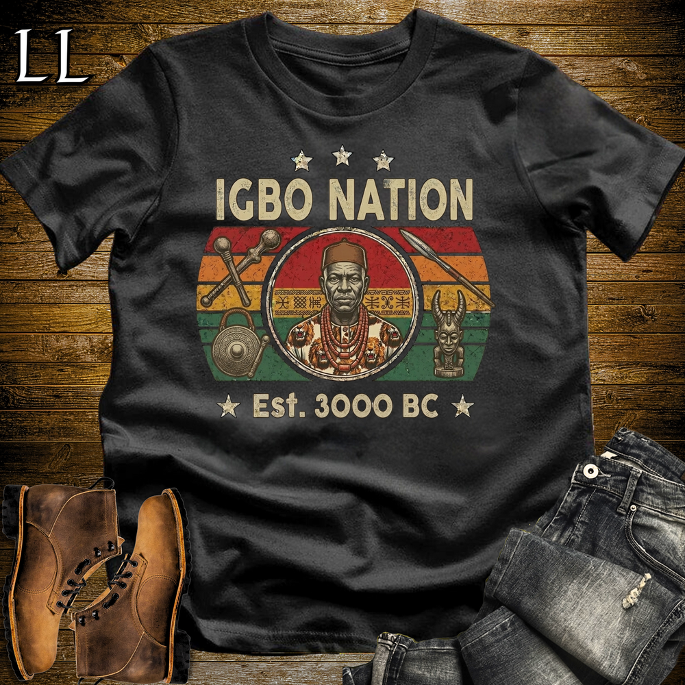 African Igbo Nation Softstyle T Shirt Black | Igbo Heritage Tee