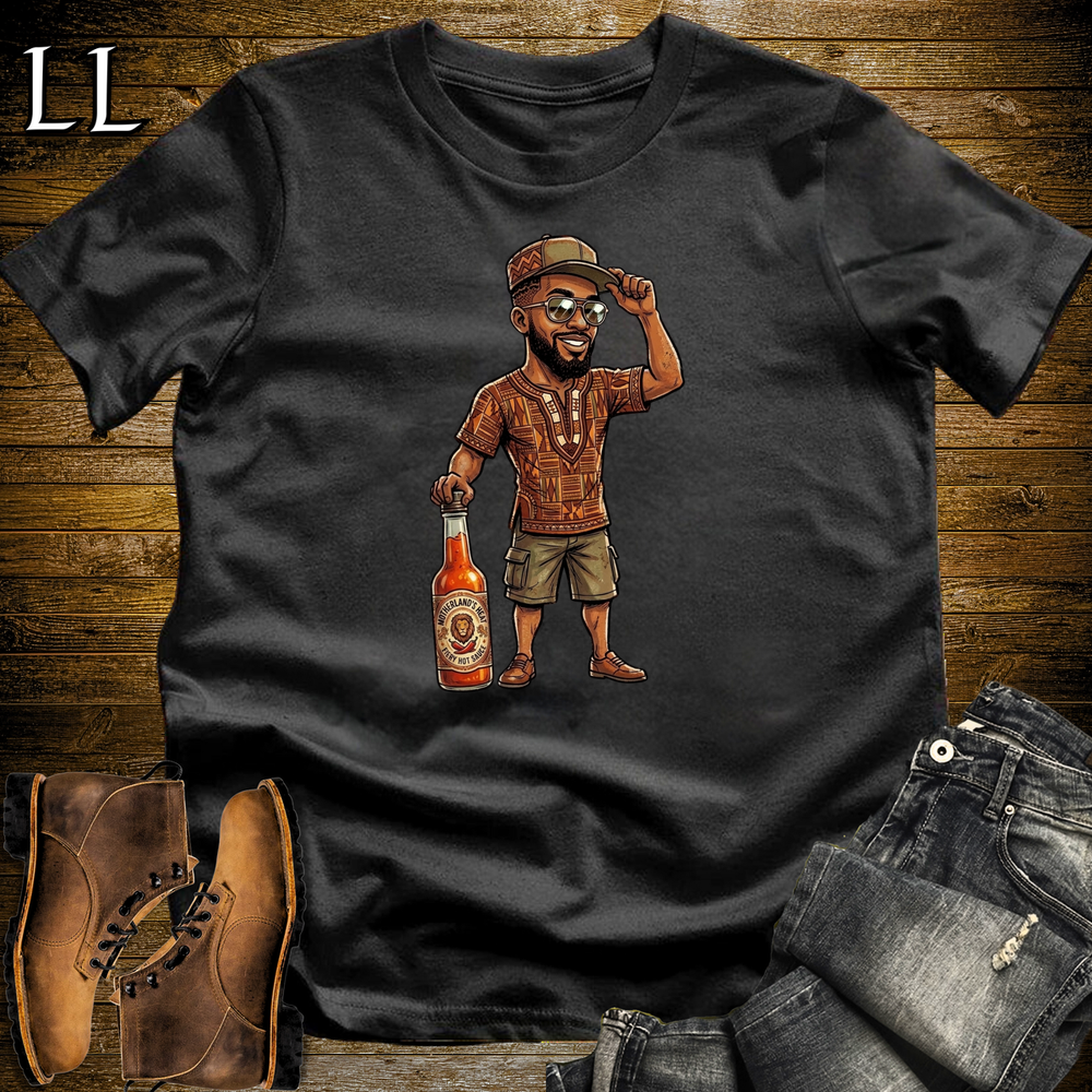 African Hot Sauce T Shirt Black | Spicy African Pride Tee