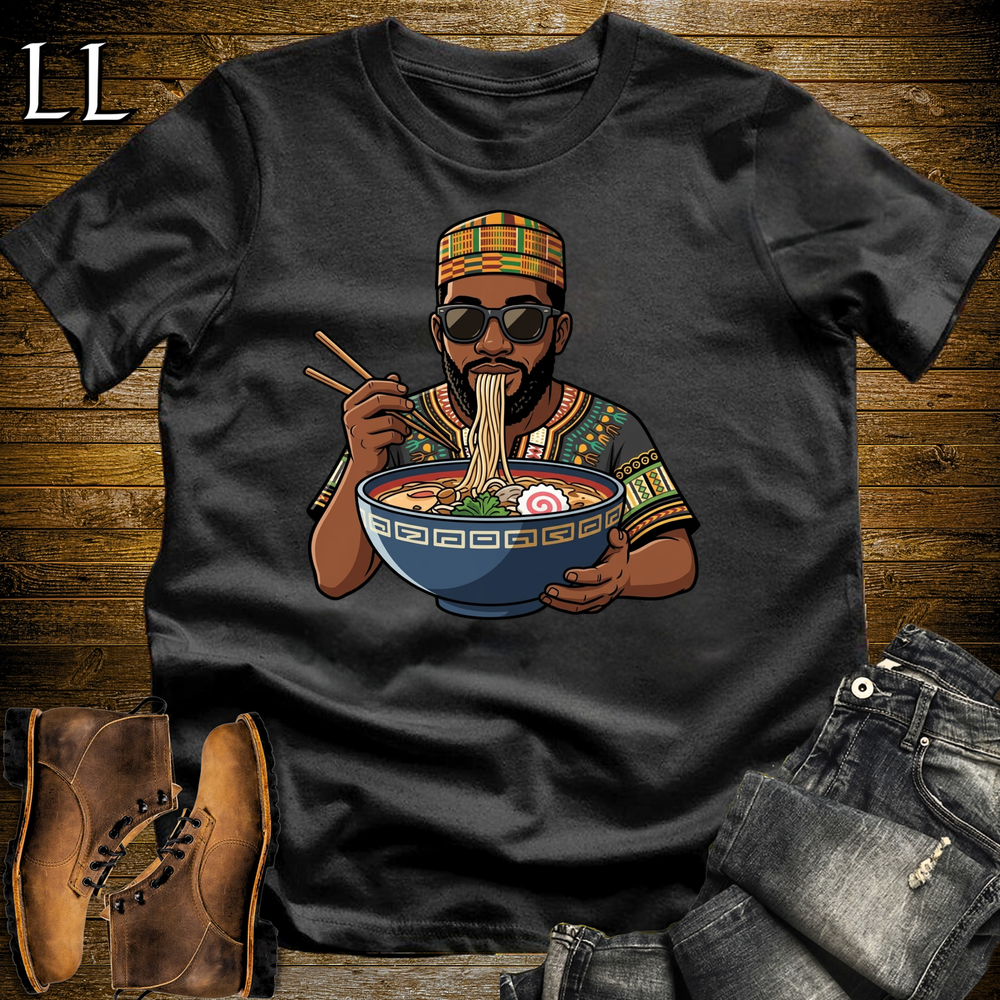African Ramen T Shirt Black | Funny African Foodie Tee