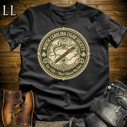 North Carolina Cigar Society T Shirt Black | Cigar Lover Gift