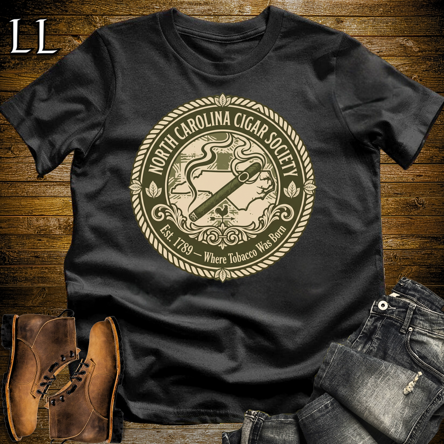 North Carolina Cigar Society T Shirt Black | Cigar Lover Gift