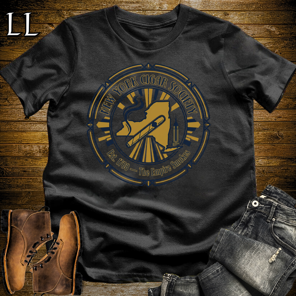 New York Cigar Society T Shirt Black | Cigar Lover Gift